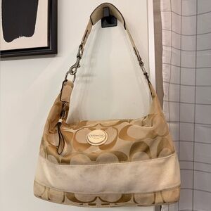 Coach Beige and Cream Hobo Bag